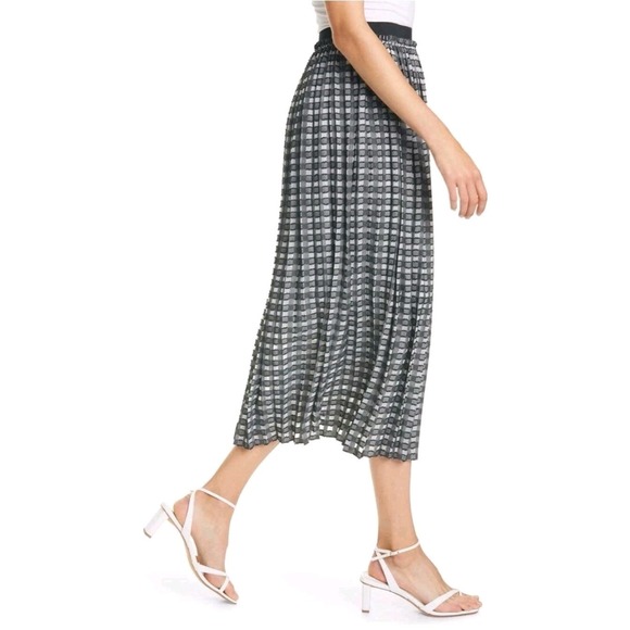 Ted Baker Dresses & Skirts - Ted Baker London Coliin Pleated Skirt Black White Plaid Check Size 4 Pull On